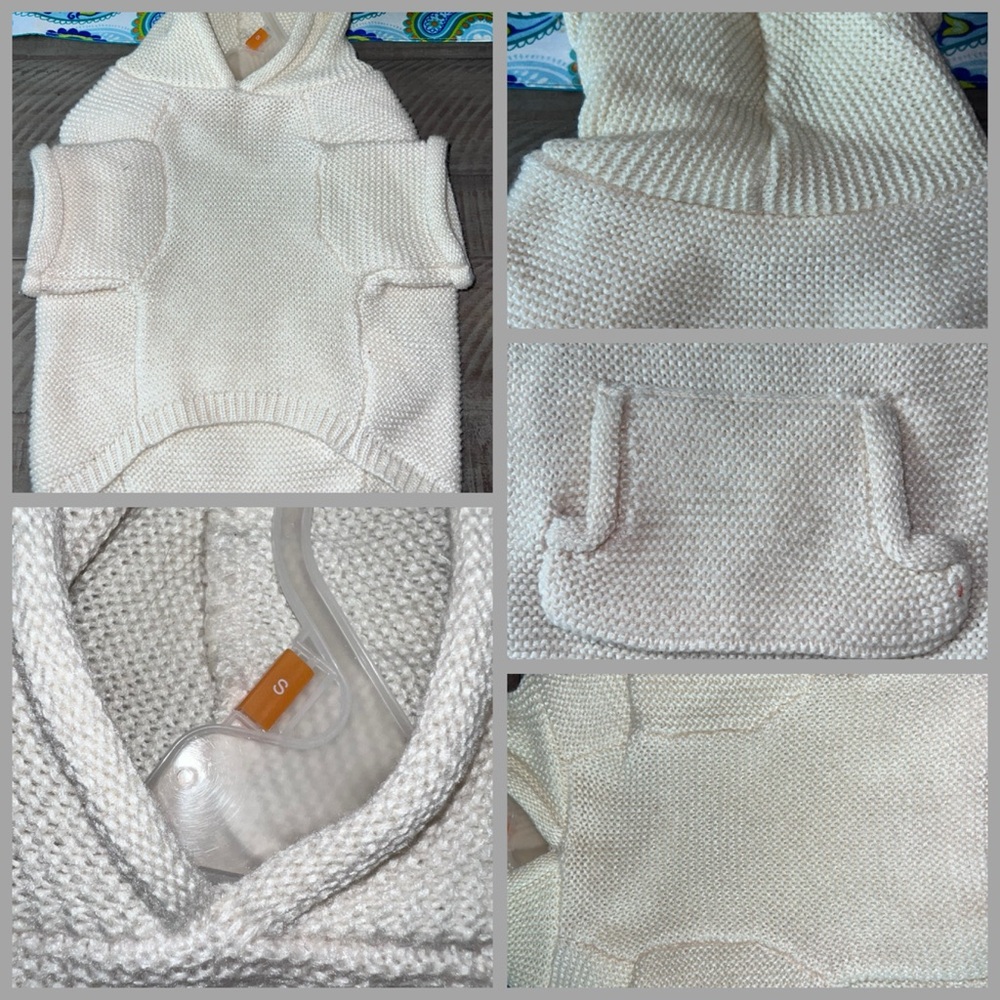 Gap White Knit Hooded Sweater